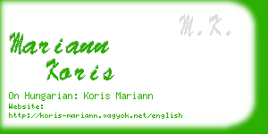 mariann koris business card